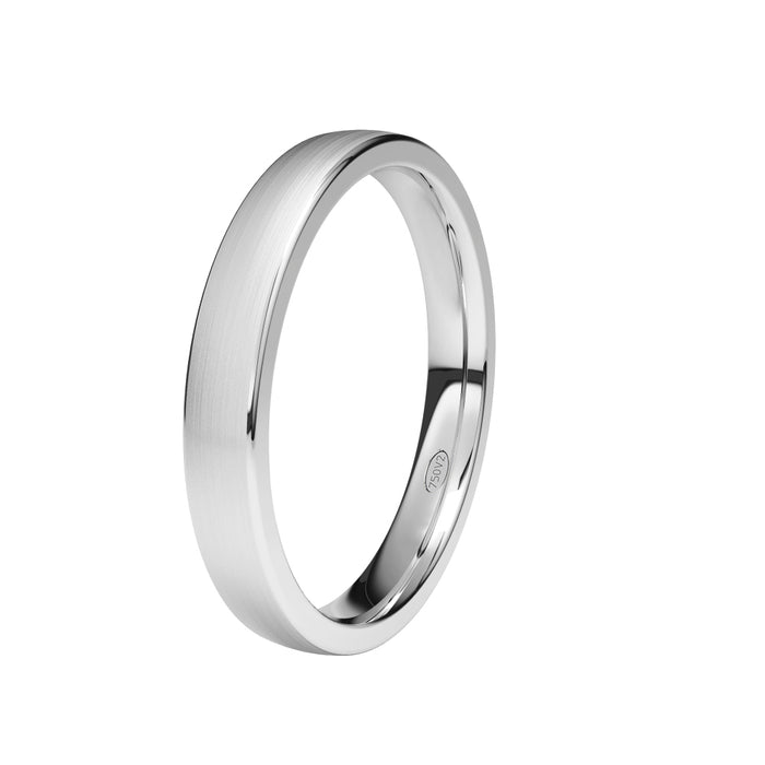 Alianza-boda-plana-oro-blanco-satinado-3mm - Ref J-BPL30M