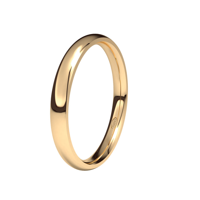 Alianza-boda-almendrada-oro-rosa-brillo-2.5mm - Ref J-RAL25B