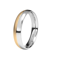 Alianza-boda-bicolor-oro-blanco-brillo-oro-rosa-satinado-4mm - Ref J-RBBI40MB
