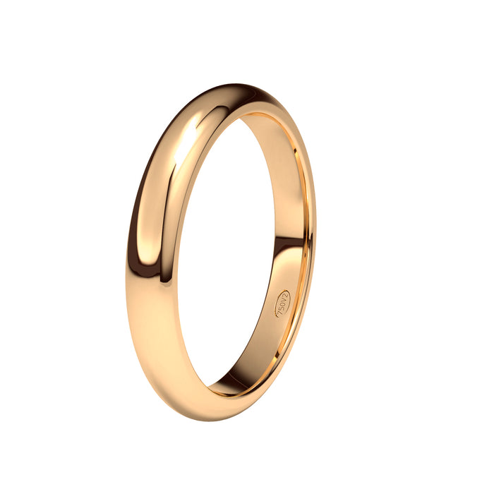Alianza-boda-media-caña-oro-rosa-brillo-3mm - Ref J-RMC30B