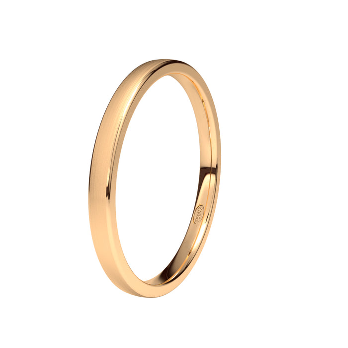 Alianza-boda-plana-oro-rosa-satinado-2mm - Ref J-RPL20M