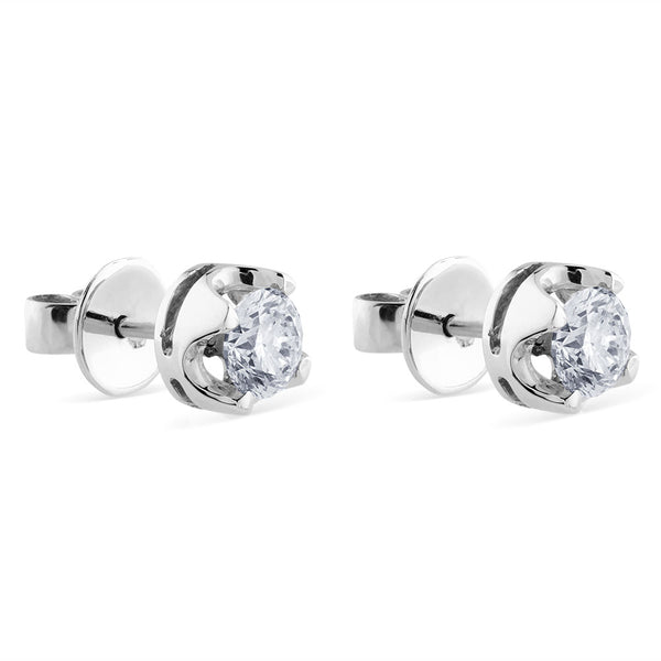 Pendientes de diamantes en oro blanco con 4 garras de 1,34 quilates