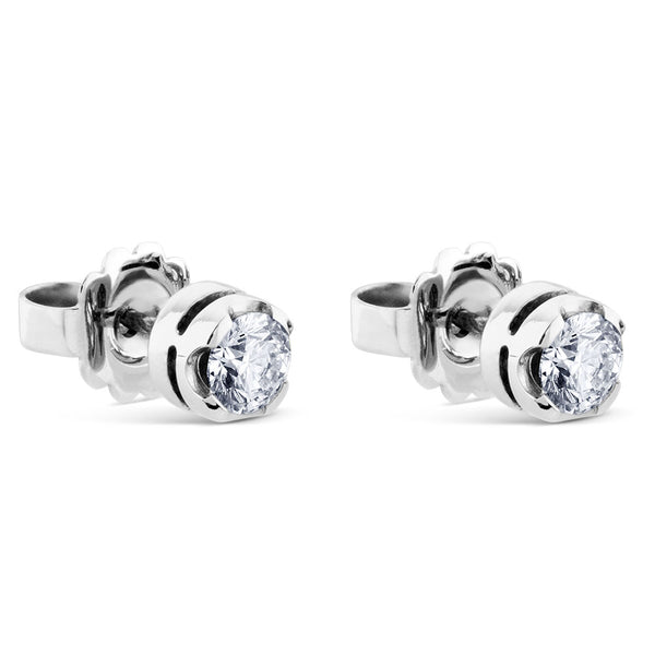 Pendientes de diamantes en oro blanco con 4 garras de 1,14 quilates