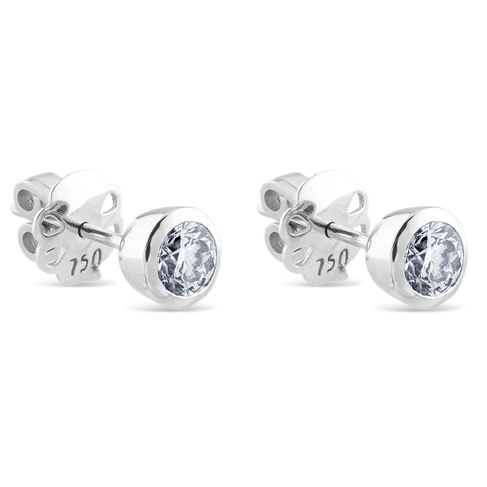 Pendientes de oro blanco en chatón de 0,82 quilates