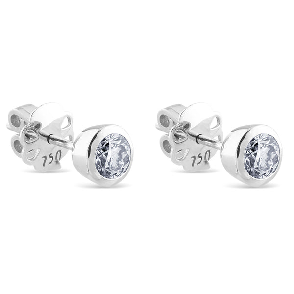 Pendientes de oro blanco en chatón de 0,82 quilates