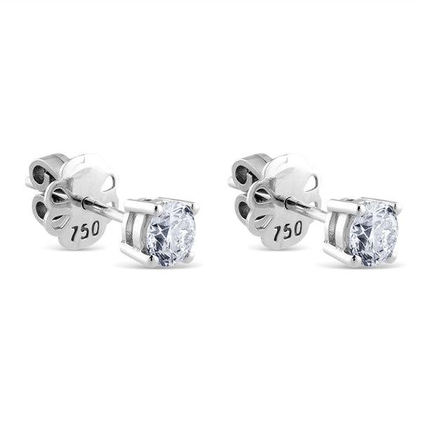 Pendientes de diamantes en oro blanco con 4 garras de 0,82 quilates