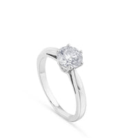 Anillo de compromiso Solitario oro blanco 0,57 quilates 6 garras|Chocrón Joyeros