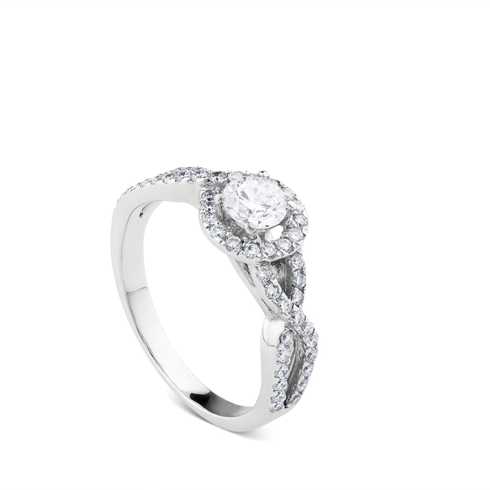 Anillo-compromiso-solitario-oro-blanco-diamantes |Ref J5013SB|Chocrón Joyeros
