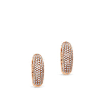 Aros de oro rosa con pavé de diamantes