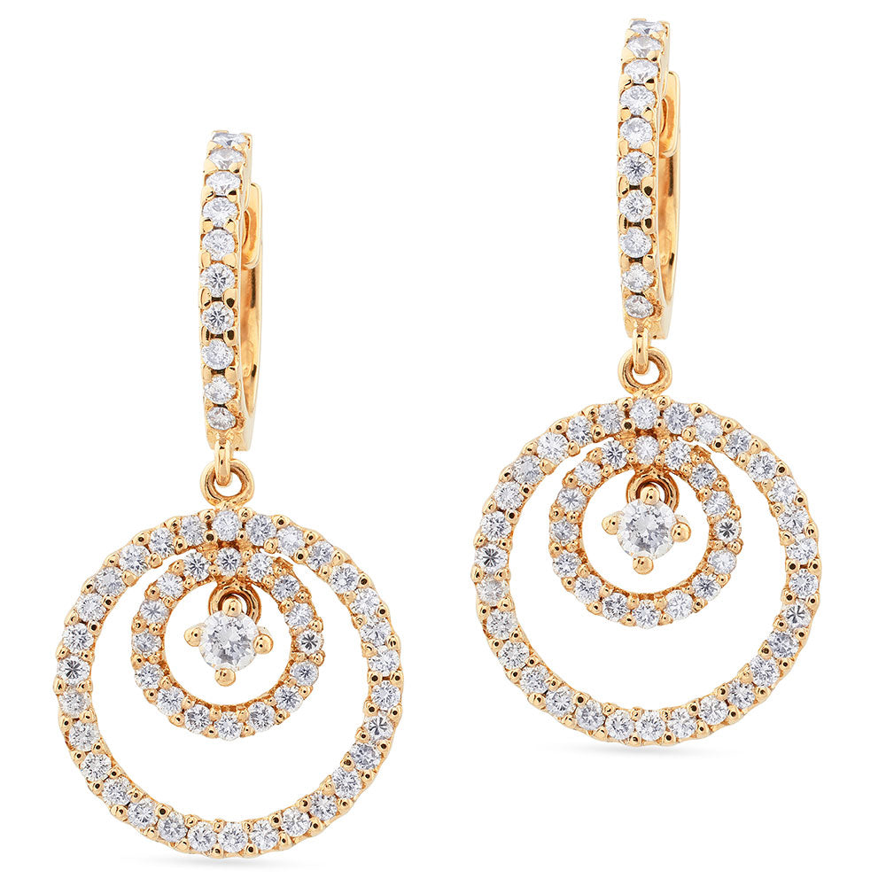 Pendientes-oro-rosa-diamantes - Ref J4195PB