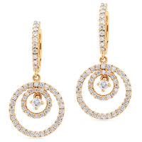 Pendientes-oro-rosa-diamantes - Ref J4195PB