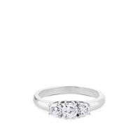 Tresillo de oro blanco con diamantes engastados en garras