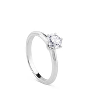 Solitario de oro blanco 0,76 quilates engastado en 6 garras