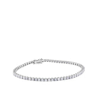 Pulsera Riviere de oro blanco con diamantes en garra de 3,76 quilates