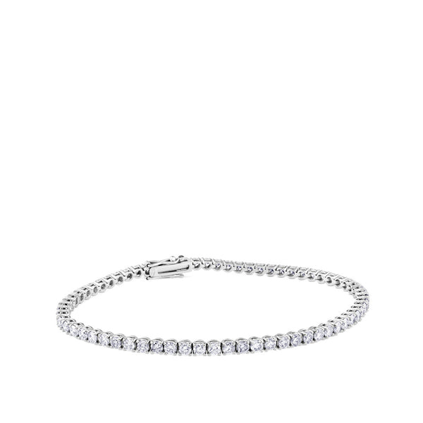 Pulsera Riviere de oro blanco con diamantes en garra de 3,76 quilates