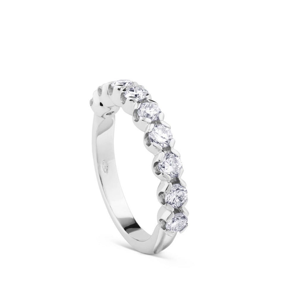 Anillo media alianza oro blanco con 9 brillantes |Chocrón Joyeros_J4244SB
