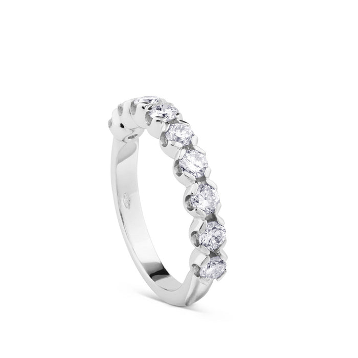 Anillo media alianza oro blanco con 9 brillantes |Chocrón Joyeros_J4244SB
