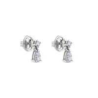 Pendientes de oro blanco en lágrima