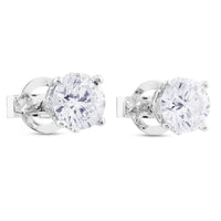 Pendientes de diamantes en oro blanco con 4 garras de 1,47 quilates