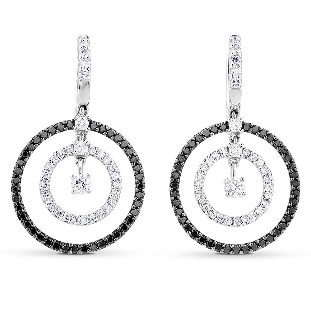pendientes-oro-blanco-diamantes-blancos-negros - Ref J4461PB