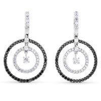 pendientes-oro-blanco-diamantes-blancos-negros - Ref J4461PB