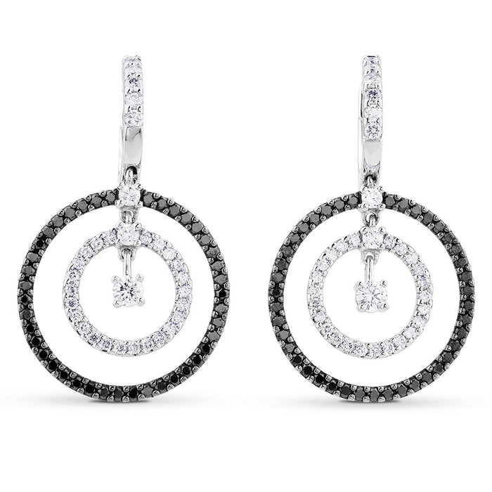 pendientes-oro-blanco-diamantes-blancos-negros - Ref J4461PB