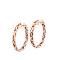 Aros de oro rosa con pavé de diamantes (3cm)