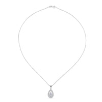 Colgante oro blanco con diamante talla perilla y brillantes|Chocrón Joyeros
