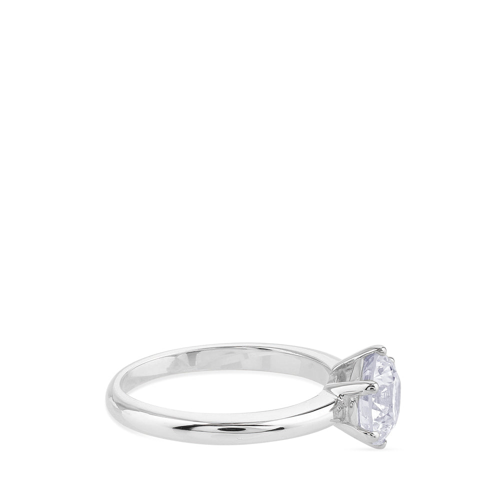 Solitario de oro blanco de 1,50 quilates engastado en 6 garras
