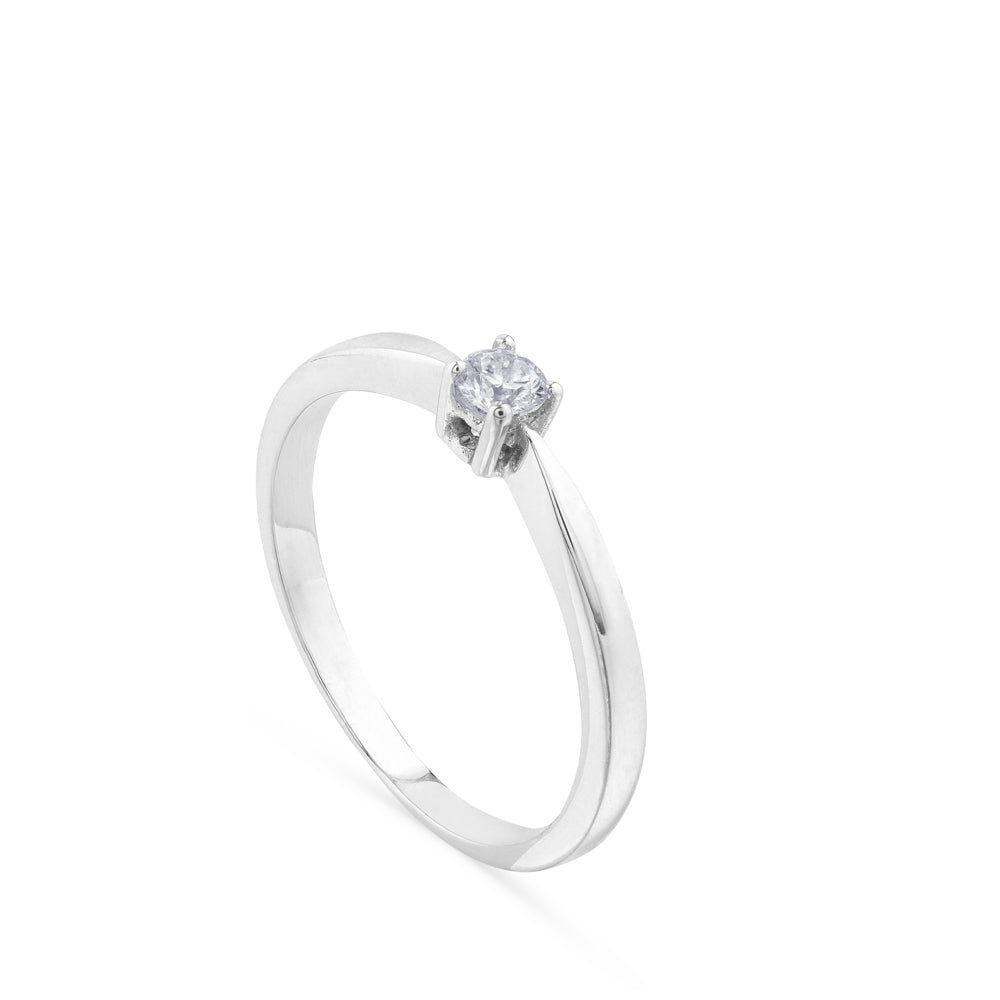 Solitario oro blanco 4 garras|Chocrón Joyeros