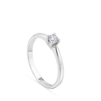 Solitario oro blanco 0,15 quilates 4 garras|Chocrón Joyeros