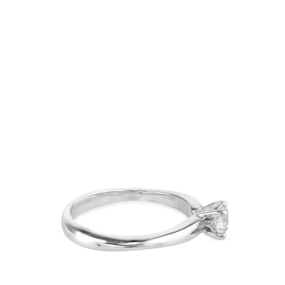 Solitario de oro blanco de 0,35 quilates engastado en 4 garras
