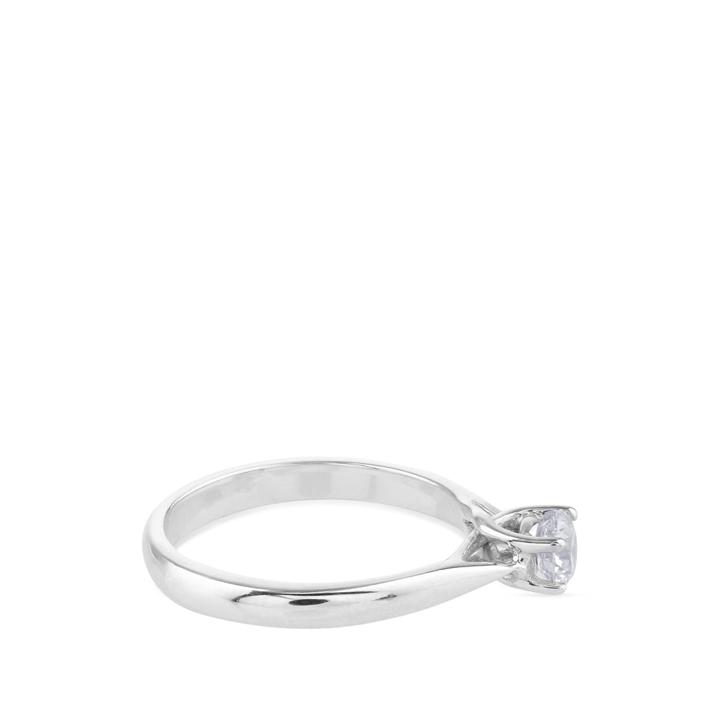 Solitario "Olivia" de oro blanco de 0,35 quilates engastado en 4 garras
