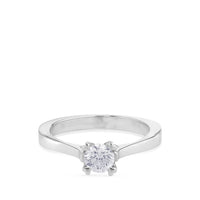 Solitario "Julieta" de oro blanco con diamante talla brillante de 0.33 quilates