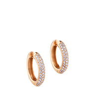 Aros de oro rosa con pavé de diamantes