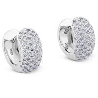 Aros pequeños de oro blanco con diamantes