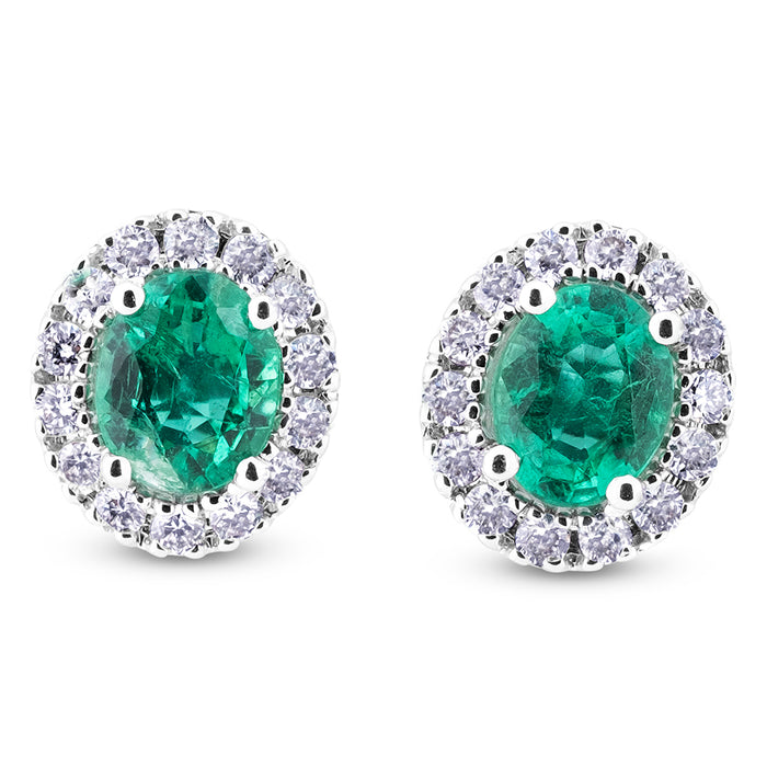 Pendientes-oro-blanco-esmeraldas-orla-diamantes - Chocron Joyeros