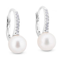 Pendientes-oro-blanco-pave-diamantes-perlas - Ref J4841PB