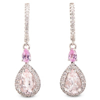 Pendientes-oro-blanco-lagrima-diamantes-morganita - Ref J4868PB