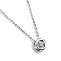 Colgante de oro blanco con diamante en chatón