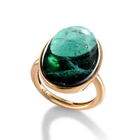 Sortija-oro-rosa-turmalina-verde-oval - Ref J4973SO