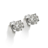 Pendientes Bouquet de oro blanco con diamantes y engaste invisible en 8 garras