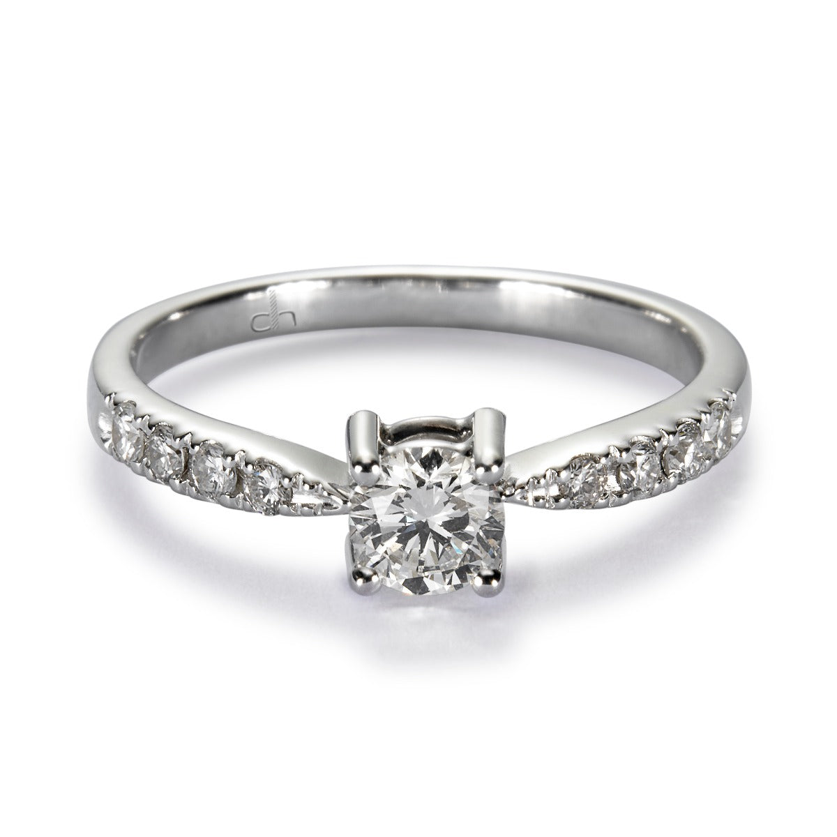Anillo-compromiso-solitario-oro-blanco-diamantes |Ref J5990SB|Chocrón Joyeros