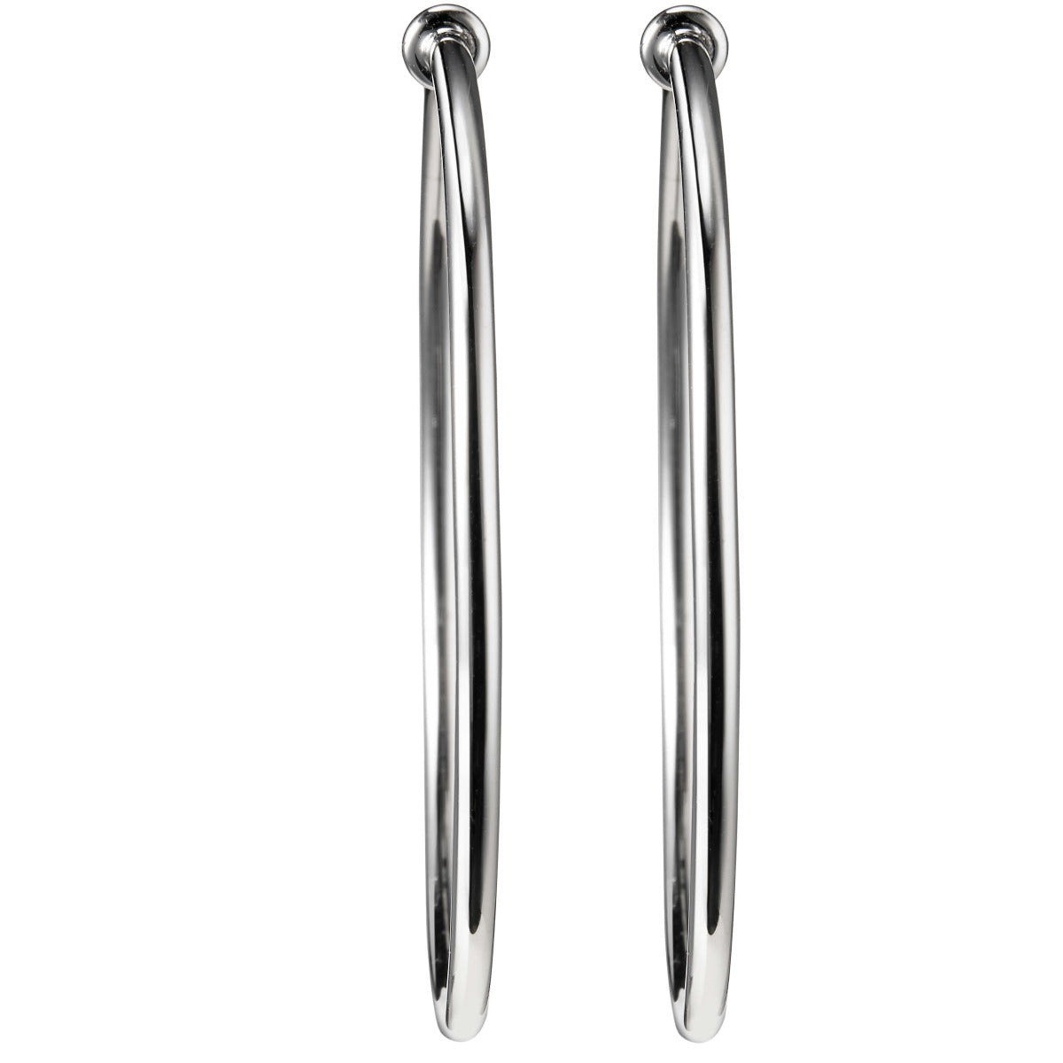 Aros grandes de oro blanco 4cm