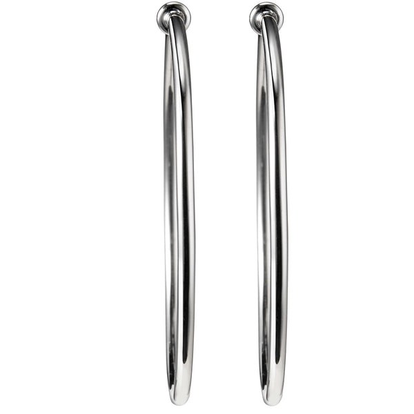 Aros grandes de oro blanco 4cm