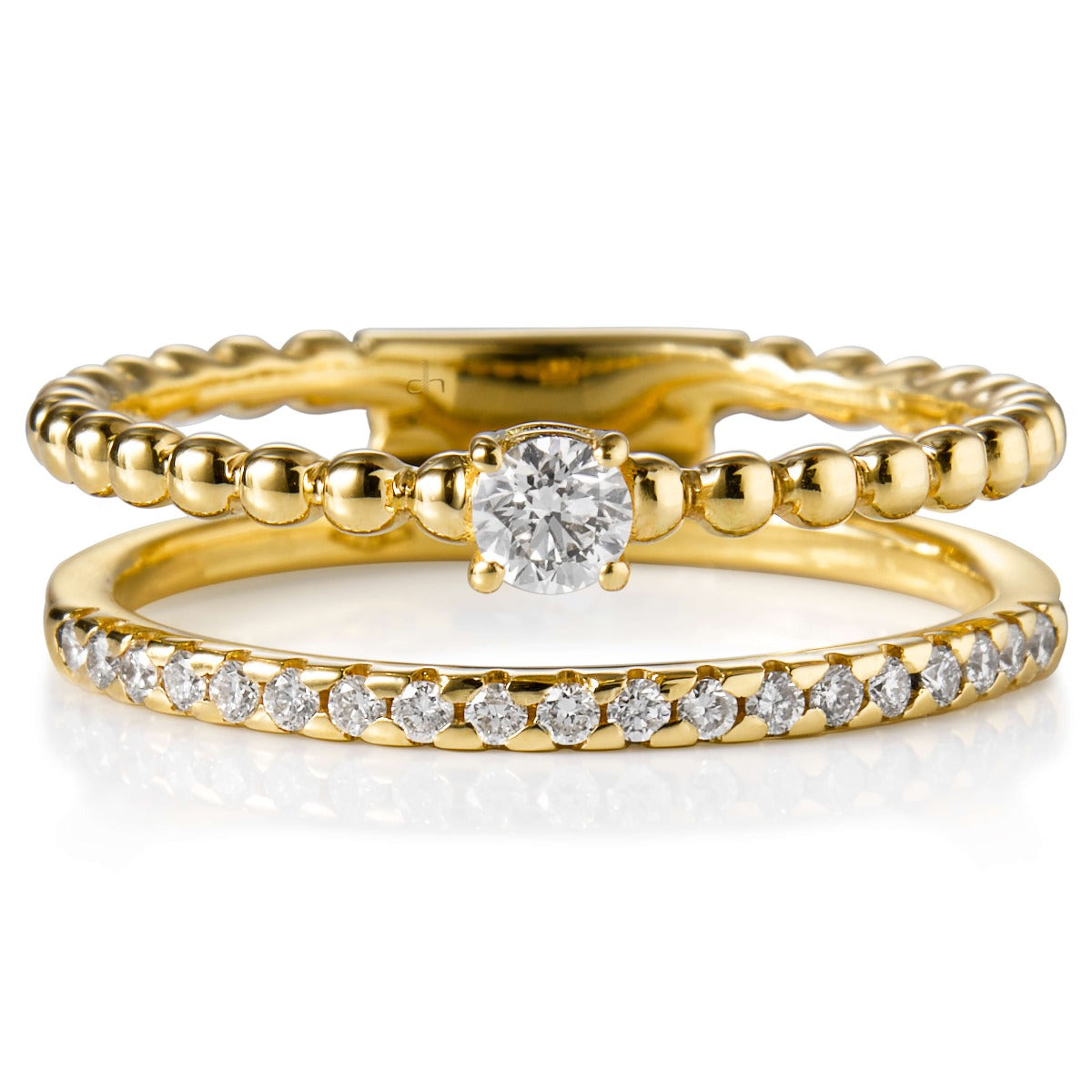 Sortija_Bubbles_media_alianza_de_oro_amarillo_con_diamantes_y_diamante_central_vista_horizontal_Chocron