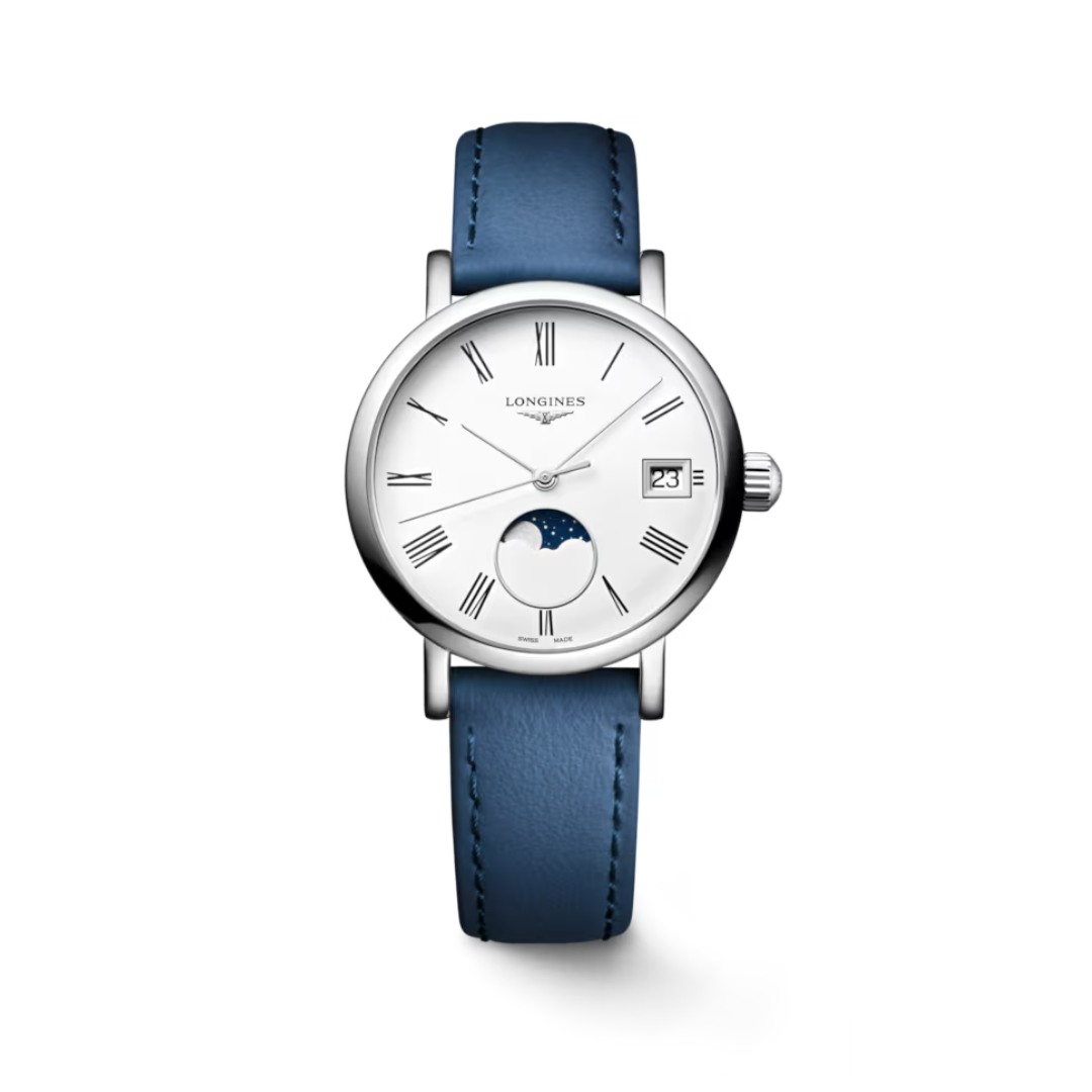 Longines Elegant Collection Moonphase esfera blanca 30mm