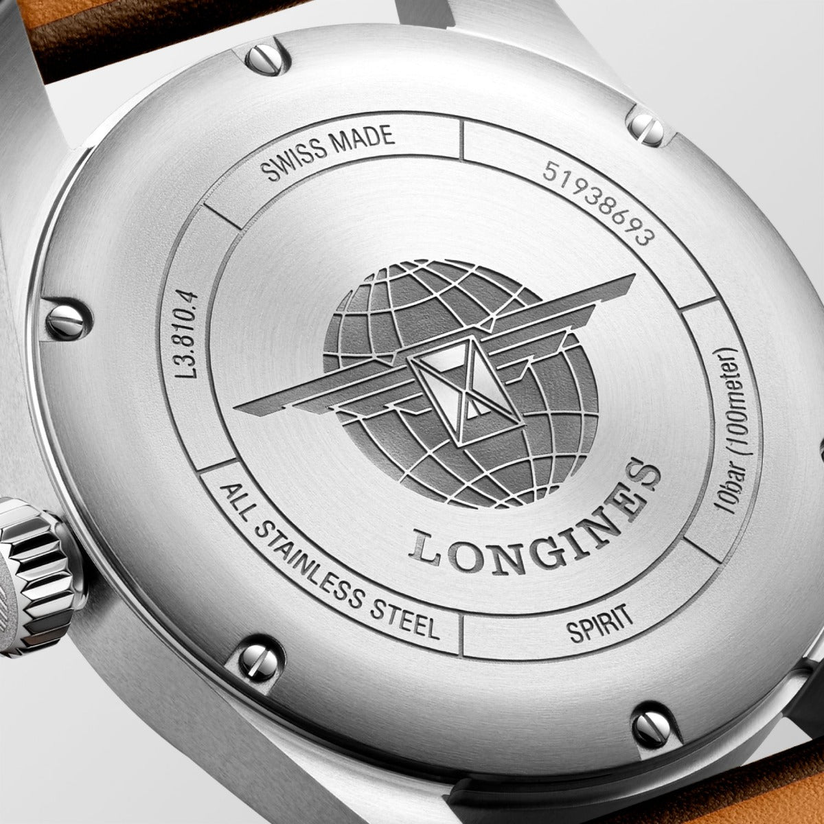 Trasera Longines Spirit Acero Esfera Negra 40 mm Auto