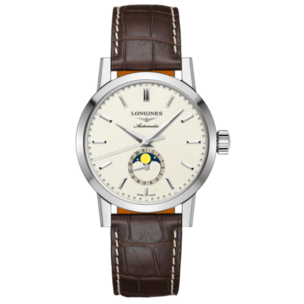 Longines 1832 40mm acero y piel y fase lunar | Distribuidor