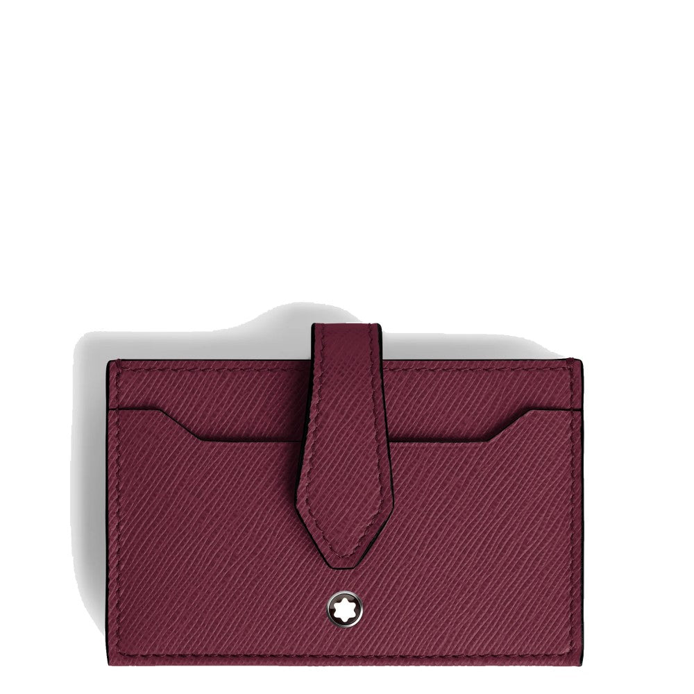 Montblanc Sartorial Portatarjetas para 5 tarjetas con cierre Burdeos